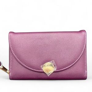 Woman’s Vegan Leather Wallet, Plum, Multi Section, NWT